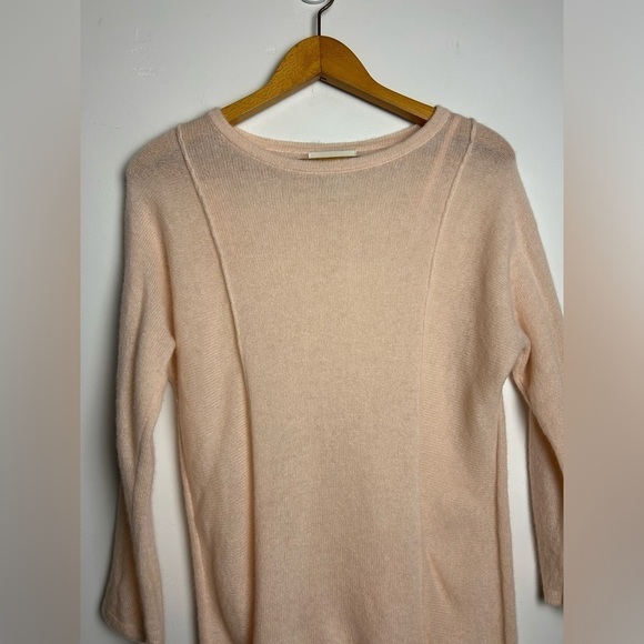 CYNTHIA ROWLEY 100% 2Ply Cashmere Knit Long Sleeve Crew-Neck peach luxury Size M - Picture 4 of 9